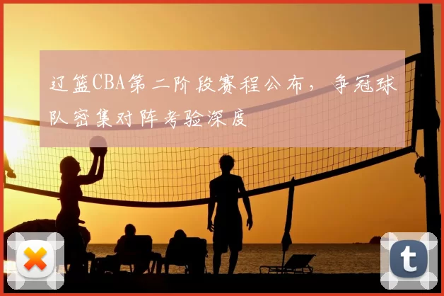 辽篮CBA第二阶段赛程公布,争冠球队密集对阵考验深度